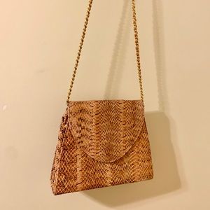 Vintage Snakeskin Shoulder Bag w/ Chain Strap